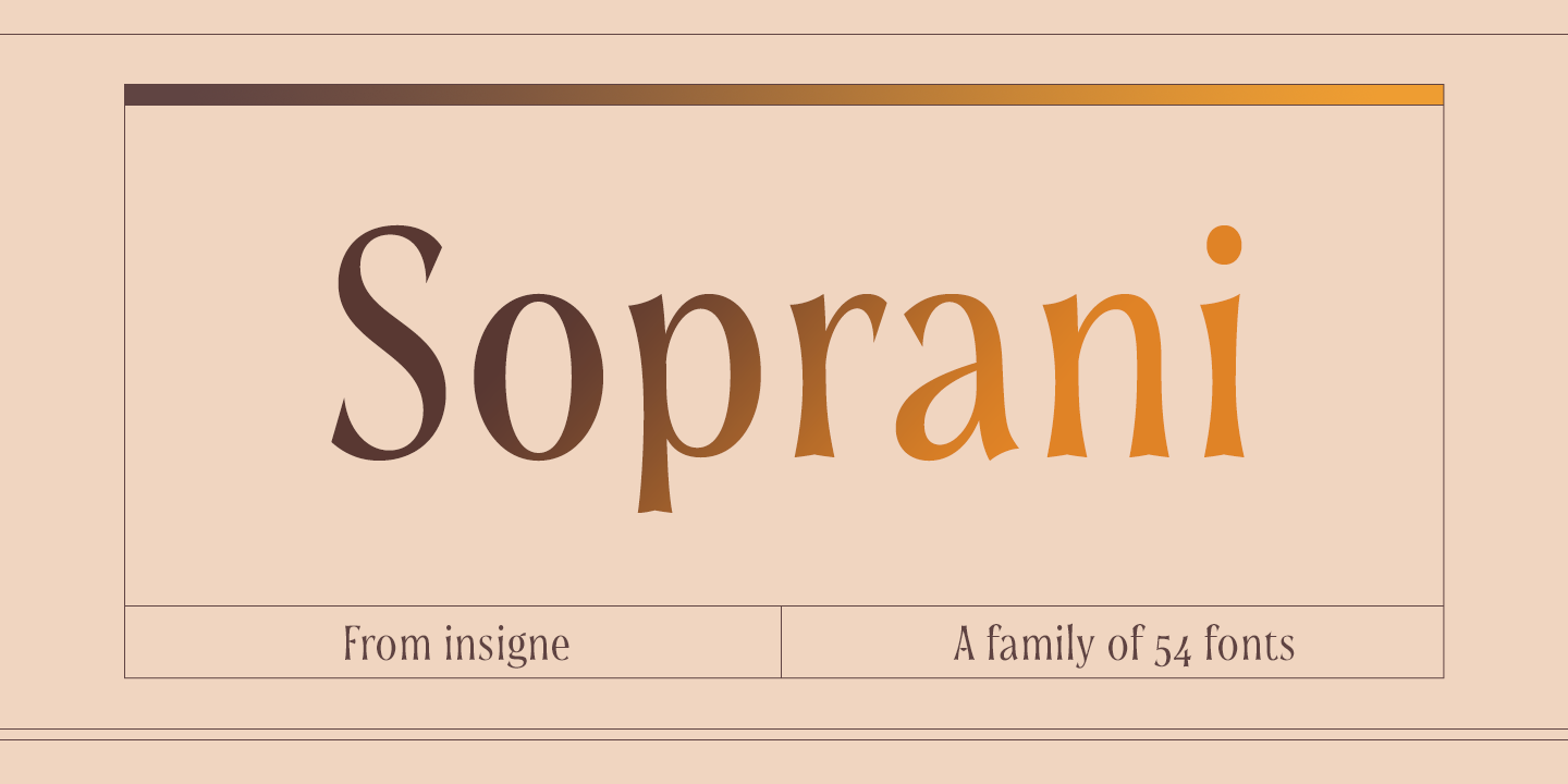 Beispiel einer Soprani Norm Extra Bold Italic-Schriftart